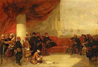 在亚历山大的宫殿采访埃及总督 Interview with the Viceroy of Egypt at His Palace in Alexandria (1849)，大卫·罗伯茨