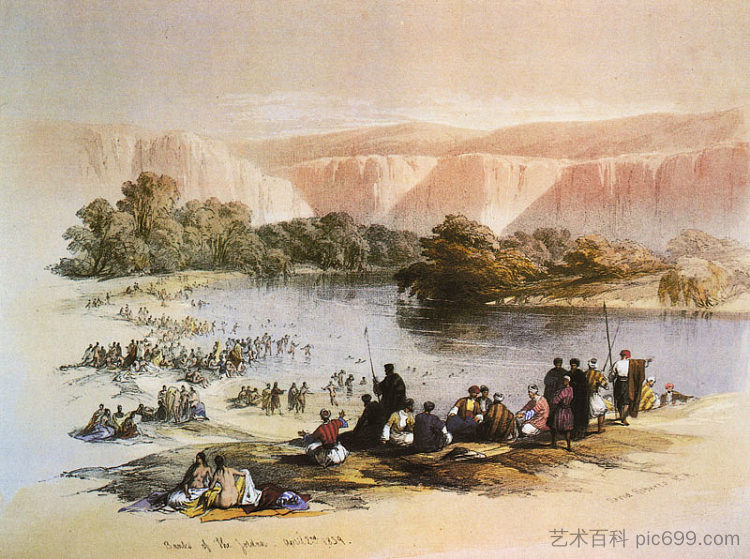 朝圣者的沉浸 The Immersion of the Pilgrims，大卫·罗伯茨