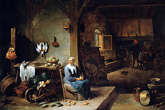 农民住宅内部 Interior of a peasant dwelling，戴维·特尼耶