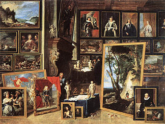 布鲁塞尔利奥波德大公画廊 The Gallery of Archduke Leopold in Brussels (1641; Belgium                     )，戴维·特尼耶