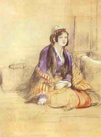 君士坦丁堡坐着的女士 Seated Lady of Constantinople (1840)，大卫·维尔基