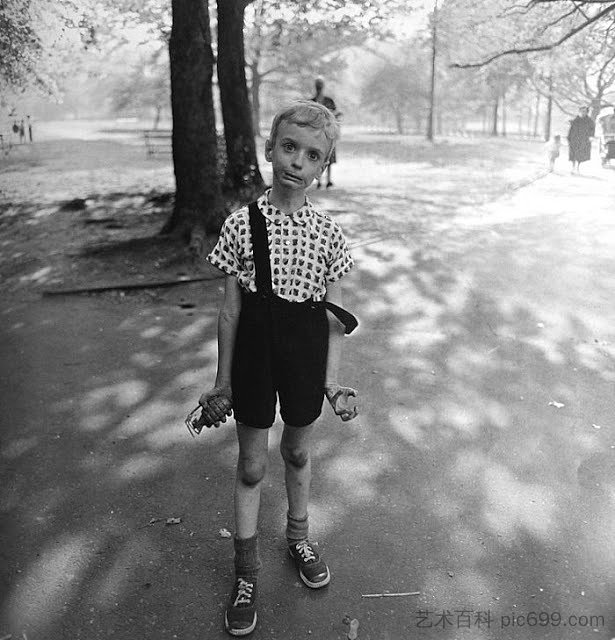 中央公园拿着玩具手榴弹的孩子 Child with a toy hand grenade in Central Park (1962; United States  )，黛安·阿布斯