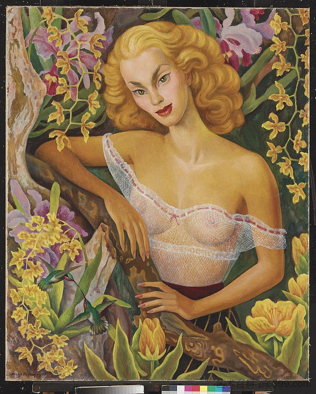 琳达·克里斯蒂安的肖像 Portrait of Linda Christian (1947),迭戈·里维拉