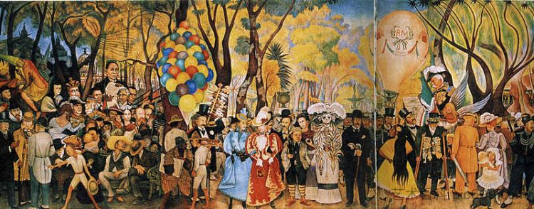 梦想在阿拉米达公园度过一个星期天的下午 Dream of a Sunday Afternoon in Alameda Park (1948),迭戈·里维拉