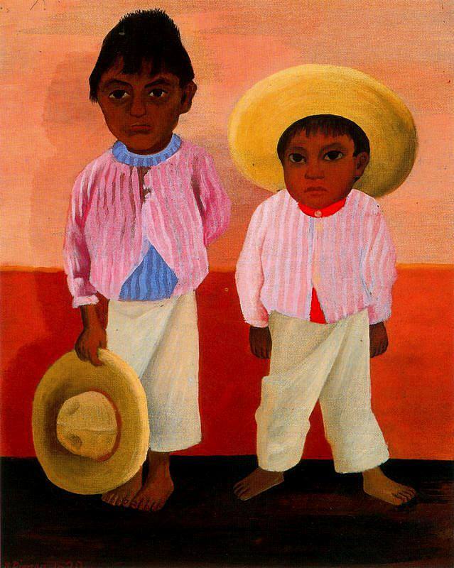 我的教父的儿子（莫德斯托和耶稣桑切斯的肖像） My Godfather's Sons (Portrait of Modesto and Jesus Sanchez) (1930)，迭戈·里维拉