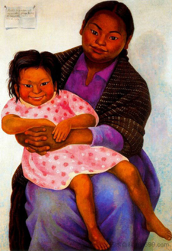 玛德斯塔和伊内西塔的肖像 Portrait of Madesta and Inesita (1939),迭戈·里维拉