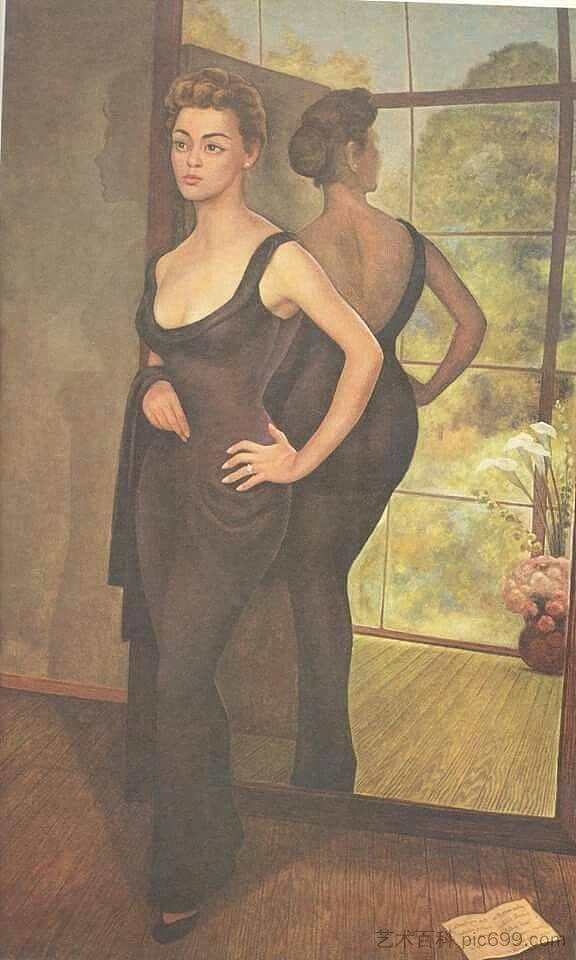 西尔维娅·皮纳尔的肖像 Portrait of Silvia Pinal (1956)，迭戈·里维拉