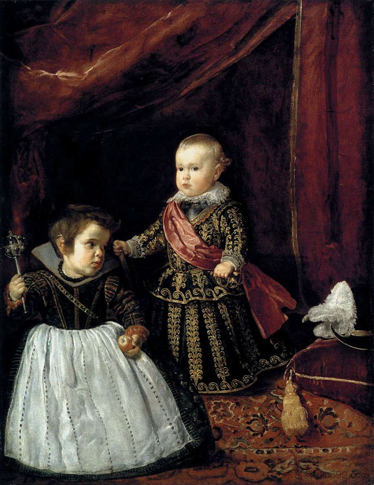 唐·巴尔塔萨·卡洛斯与侏儒 Don Baltasar Carlos with a Dwarf (1632)，迭戈·德·席尔瓦·委拉斯开兹