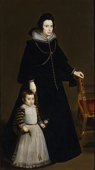 多娜·安东尼娅·德·伊佩纳列塔·加尔多斯和她的儿子 Dona Antonia de Ipenarrieta y Galdos and her Son (c.1631)，迭戈·德·席尔瓦·委拉斯开兹