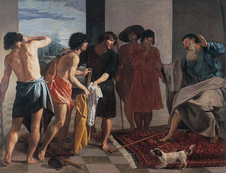 约瑟的血腥外套带给雅各 Joseph's Bloody Coat Brought to Jacob (1630)，迭戈·德·席尔瓦·委拉斯开兹