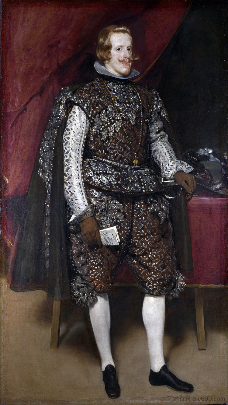 西班牙的腓力四世穿着棕色和银色 Philip IV of Spain in Brown and Silver (1631 - 1632)，迭戈·德·席尔瓦·委拉斯开兹