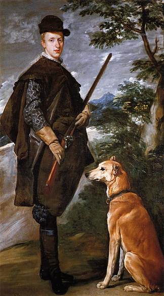 奥地利红衣主教因凡特·斐迪南与枪和狗的肖像 Portrait of Cardinal Infante Ferdinand of Austria with Gun and Dog (1632)，迭戈·德·席尔瓦·委拉斯开兹