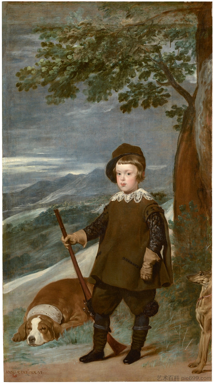 巴尔塔萨·卡洛斯王子打扮成猎人 Prince Balthasar Carlos dressed as a Hunter (1635 - 1636)，迭戈·德·席尔瓦·委拉斯开兹