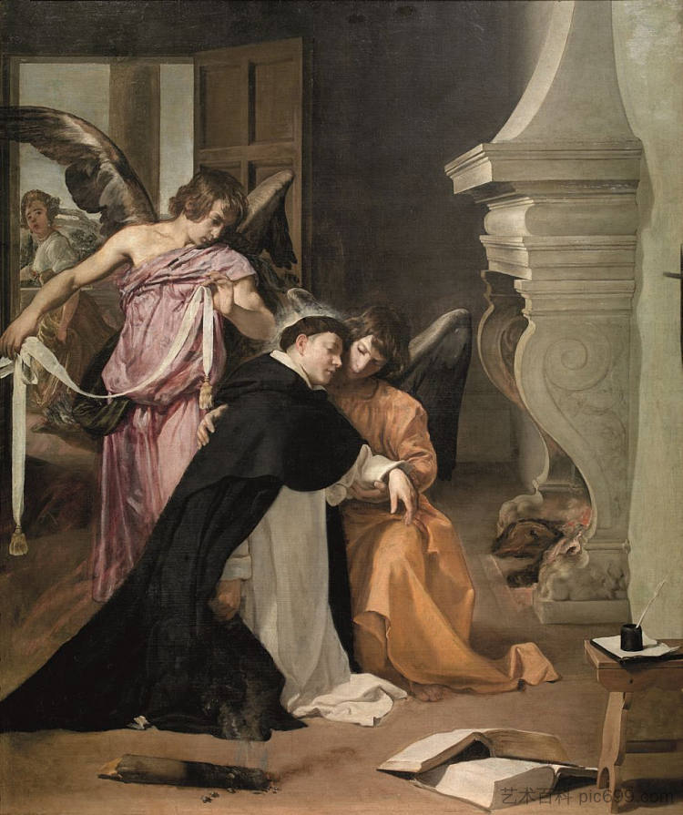 圣托马斯·阿奎那的诱惑 Temptation of St.Thomas Aquinas (c.1631 - c.1632)，迭戈·德·席尔瓦·委拉斯开兹