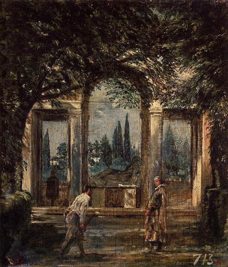 罗马美第奇别墅的花园 The Gardens of the Villa Medici in Rome (1630)，迭戈·德·席尔瓦·委拉斯开兹