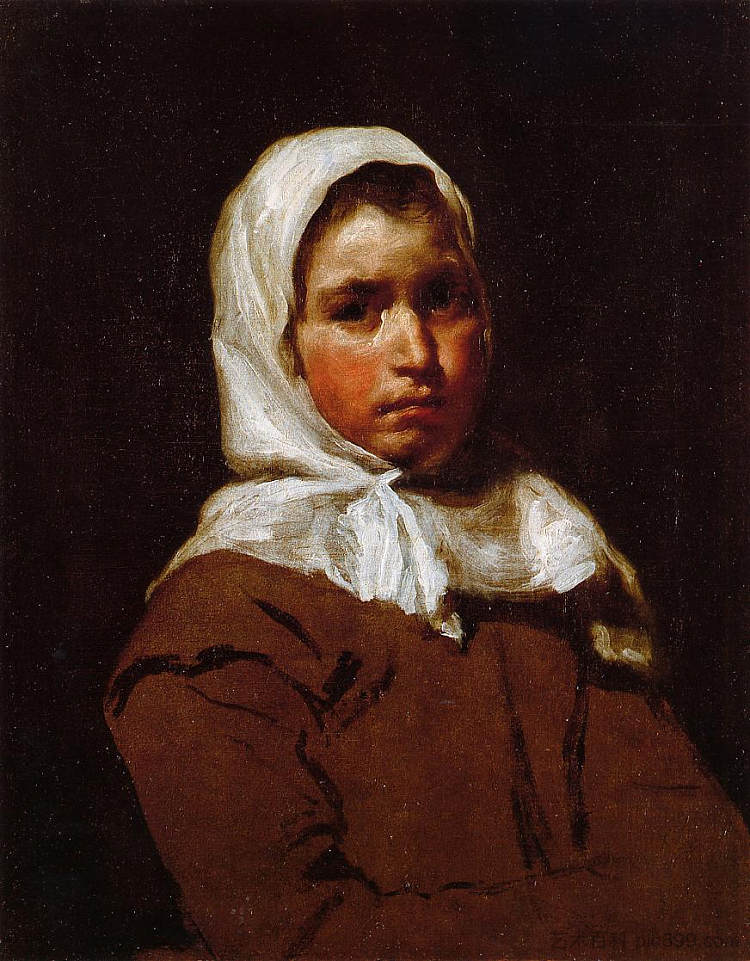 年轻的农家女孩 Young Peasant Girl (1645 - 1650)，迭戈·德·席尔瓦·委拉斯开兹