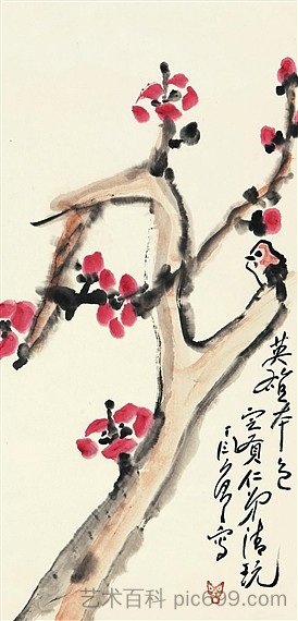 山茶花和鸟 Camellia and bird，丁彦勇