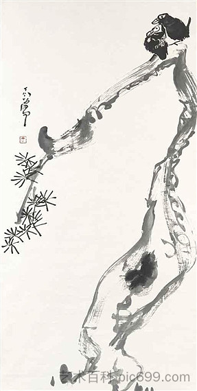 松树上的八哥 Mynahs on Pine Tree，丁彦勇