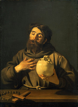 冥想中的圣弗朗西斯 St. Francis in Meditation (1618)，德里克·凡·巴布伦