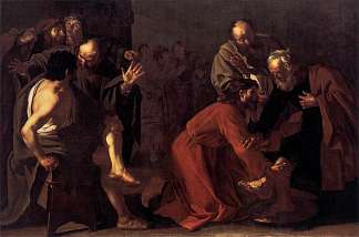 基督洗使徒的脚 Christ Washing the Apostles Feet (1616)，德里克·凡·巴布伦