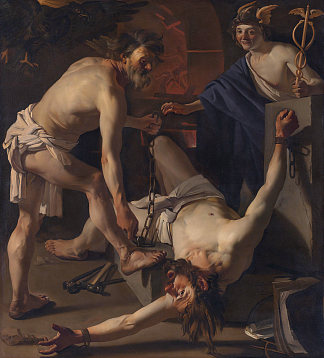 普罗米修斯被火神锁链锁住 Prometheus Chained by Vulcan (1623)，德里克·凡·巴布伦