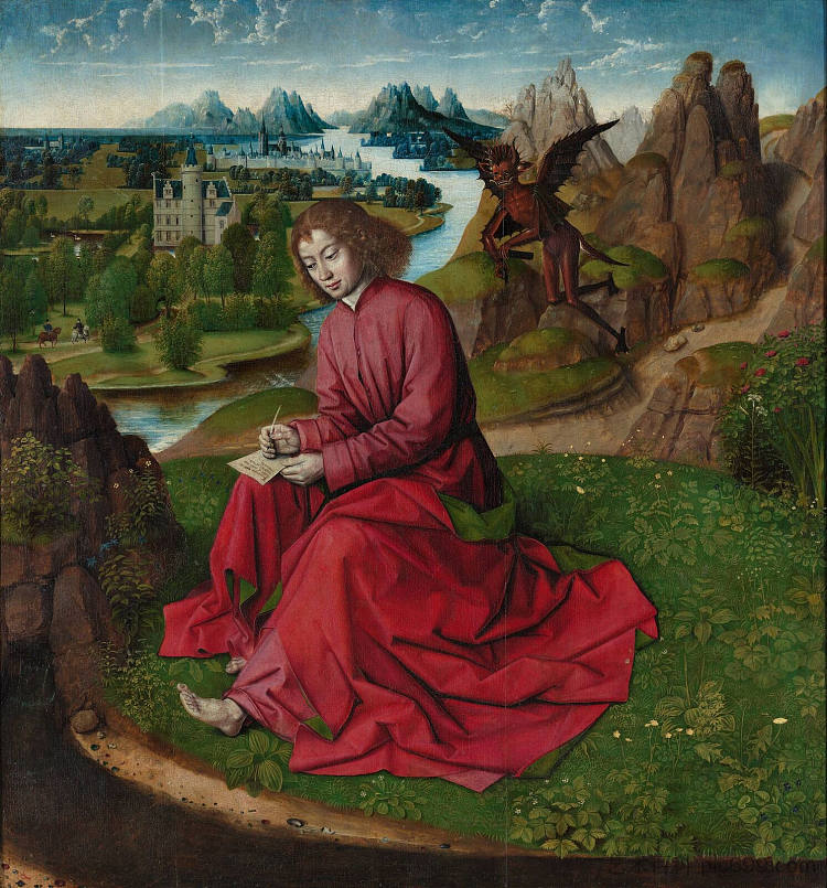 帕特莫斯的福音传教士圣约翰 Saint John the Evangelist on Patmos (c.1465)，迪里克·布茨