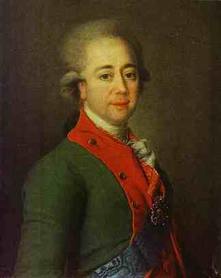 斯特罗加诺夫男爵的肖像 Portrait of Baron A. N. Stroganoff (c.1785)，德米特里莱维茨基