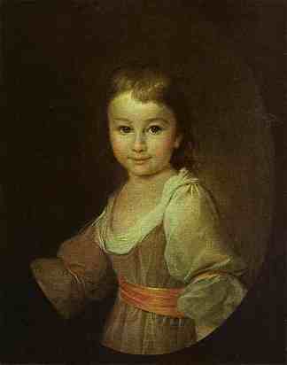 普拉斯科维娅·沃龙佐娃伯爵夫人小时候的肖像 Portrait of Countess Praskovya Vorontsova as a Child (c.1790)，德米特里莱维茨基