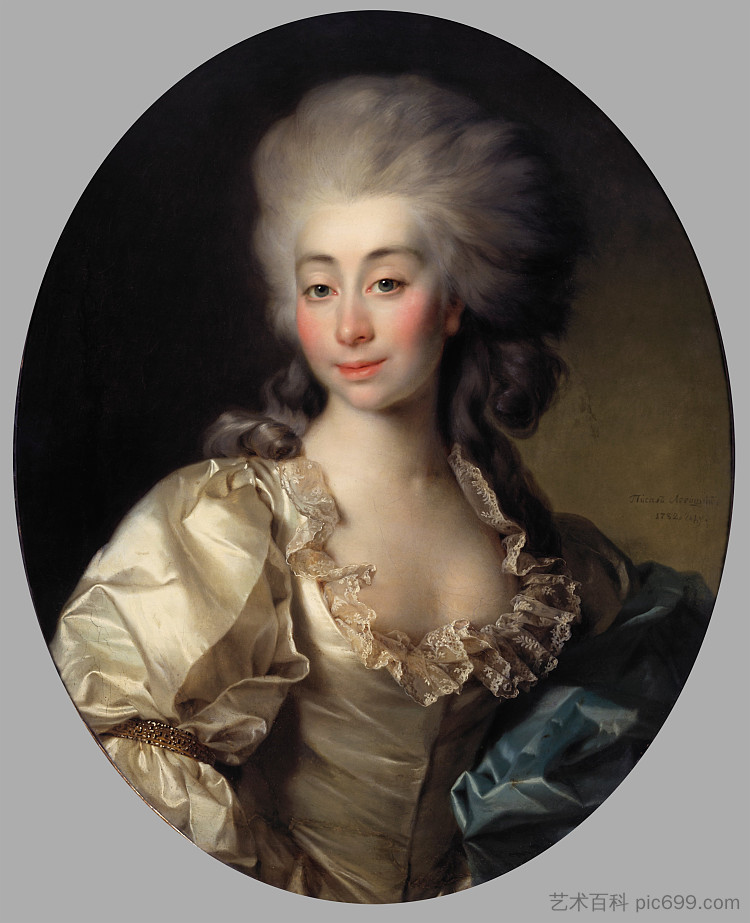 乌苏拉·姆尼谢克伯爵夫人的肖像 Portrait of Countess Ursula Mniszek (1782)，德米特里莱维茨基