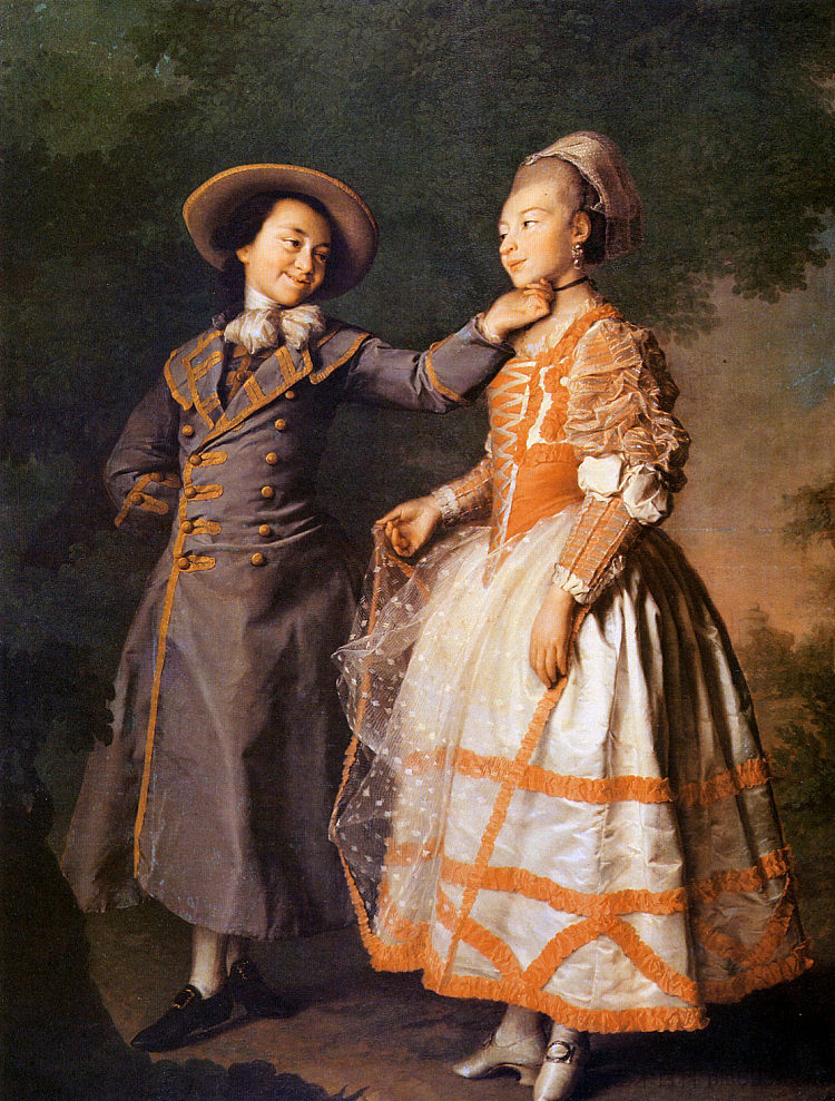 E.N.赫鲁什霍娃和E.N.霍万斯卡娅公主的肖像 Portrait of E. N. Khruschova and Princess E. N. Khovanskaya (1773)，德米特里莱维茨基