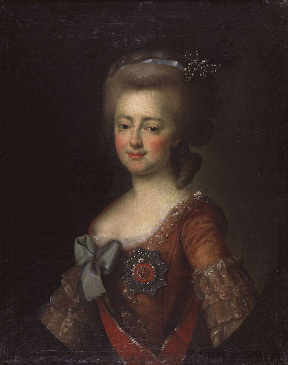 玛丽亚·费奥多罗夫娜大公夫人的肖像 Portrait of Grand Duchess Maria Feodorovna (c.1785)，德米特里莱维茨基