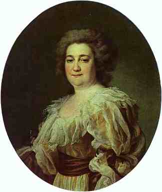 艺术家妻子N. Y. Levitzkaya的肖像 Portrait of N. Y. Levitzkaya, Artist’s Wife (c.1785)，德米特里莱维茨基