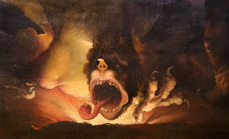 叛逆天使的堕落（局部） The Fall of the Rebel Angels (detail) (c.1526 - c.1530)，多梅尼科·贝卡富米