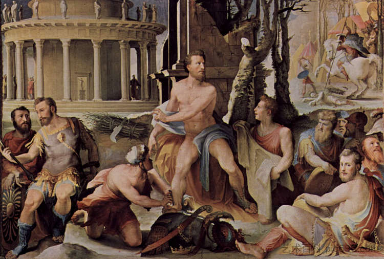 雅典国王科德隆的牺牲 The Sacrifice of King Codron of Athens (c.1535),多梅尼科·贝卡富米