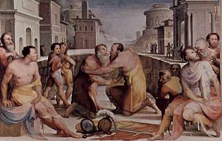 马库斯·埃米利乌斯·莱皮杜斯和昆图斯·富尔维乌斯·弗拉库斯的和解 The Reconciliation of Marcus Aemilius Lepidus and Quintus Fulvius Flaccus (c.1529 – c.1535)，多梅尼科·贝卡富米