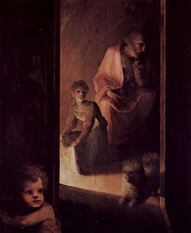 圣母的诞生(局部) Birth of the Virgin (detail) (c.1540),多梅尼科·贝卡富米