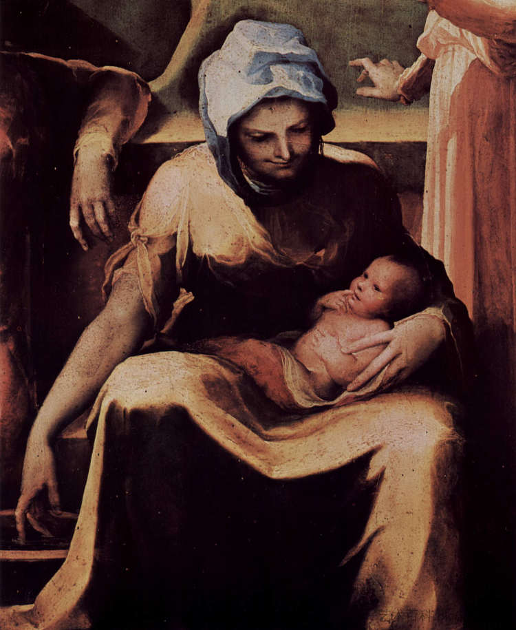 圣母的诞生(局部) Birth of the Virgin (detail) (c.1540),多梅尼科·贝卡富米