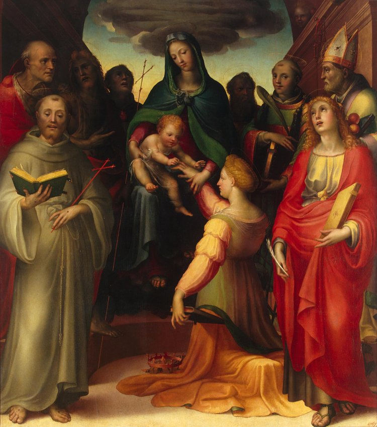 圣凯瑟琳的神秘婚姻 The Mystical Marriage of Saint Catherine (c.1521)，多梅尼科·贝卡富米