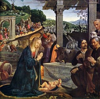 牧羊人的崇拜 Adoration of the Shepherds (1485)，多梅尼科·基兰达约