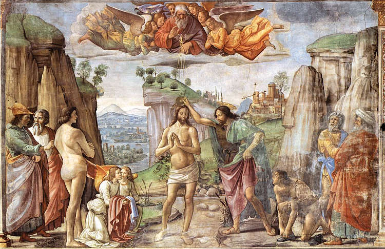 基督的洗礼 Baptism of Christ (c.1486 - c.1490)，多梅尼科·基兰达约