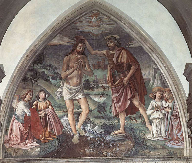 基督的洗礼 Baptism of Christ (c.1473)，多梅尼科·基兰达约