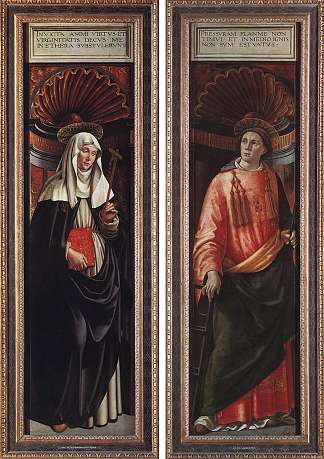 锡耶纳和圣劳伦斯的圣凯瑟琳 St. Catherine of Siena and St. Lawrence (c.1490)，多梅尼科·基兰达约