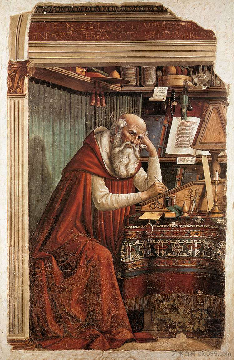 圣杰罗姆在他的书房 St. Jerome in his Study (1480)，多梅尼科·基兰达约