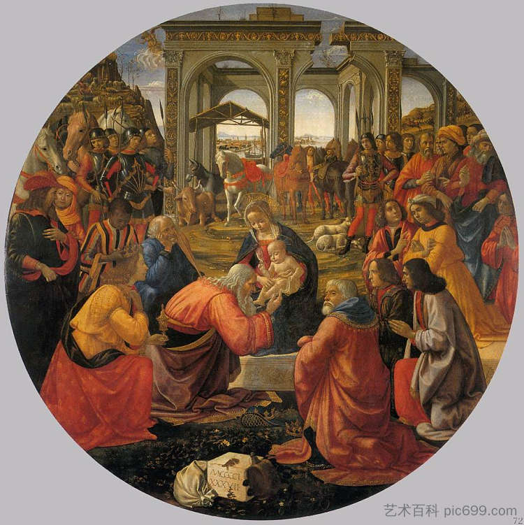 贤士的崇拜 The Adoration of the Magi (1487)，多梅尼科·基兰达约