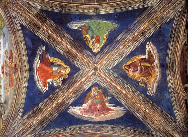 龙卷风教堂的拱顶 Vaulting of the Tornabuoni Chapel (1485 - 1490)，多梅尼科·基兰达约