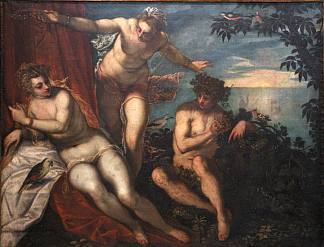 巴克斯、阿里阿德涅和维纳斯 Bacchus, Ariadne and Venus，多梅尼科·丁托列托