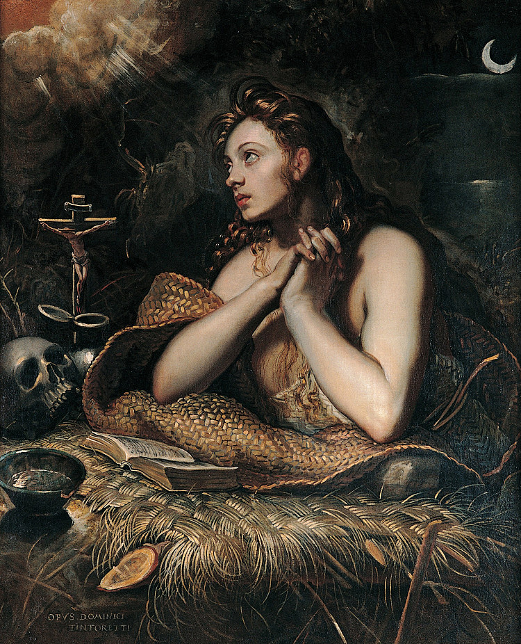 忏悔抹大拉 Magdalena Penitente (c.1598 - c.1602)，多梅尼科·丁托列托