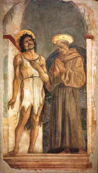 施洗者圣约翰和阿西西的圣弗朗西斯 St. John the Baptist and St. Francis of Assisi (1454)，多梅尼科·基兰达约