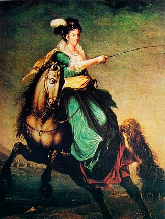 西班牙卡洛塔·华金娜的马术肖像 Retrato equestre de Carlota Joaquina of Spain (1830)，多明戈斯·安东尼奥·德塞凯拉