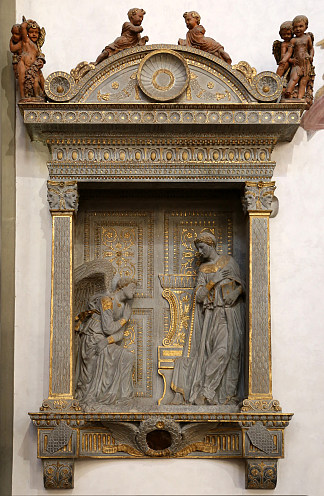 天使报喜卡瓦尔坎蒂 Annunciazione Cavalcanti (c.1435; Italy                     )，多纳泰罗